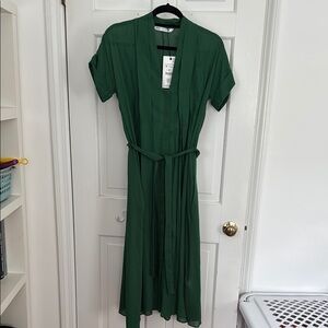 Elegant Green Cotton Dress